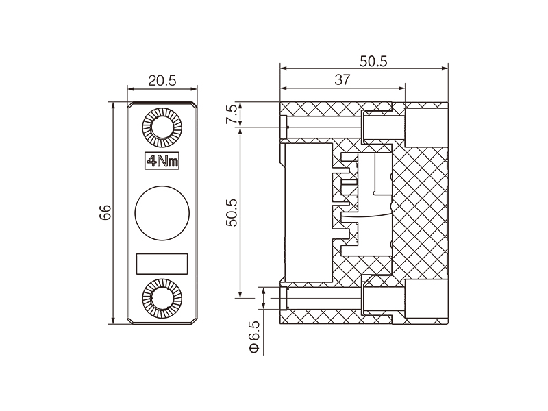 DN52601的外形尺寸信息 金萊勒DN52601母線支架外形尺寸圖.jpg
